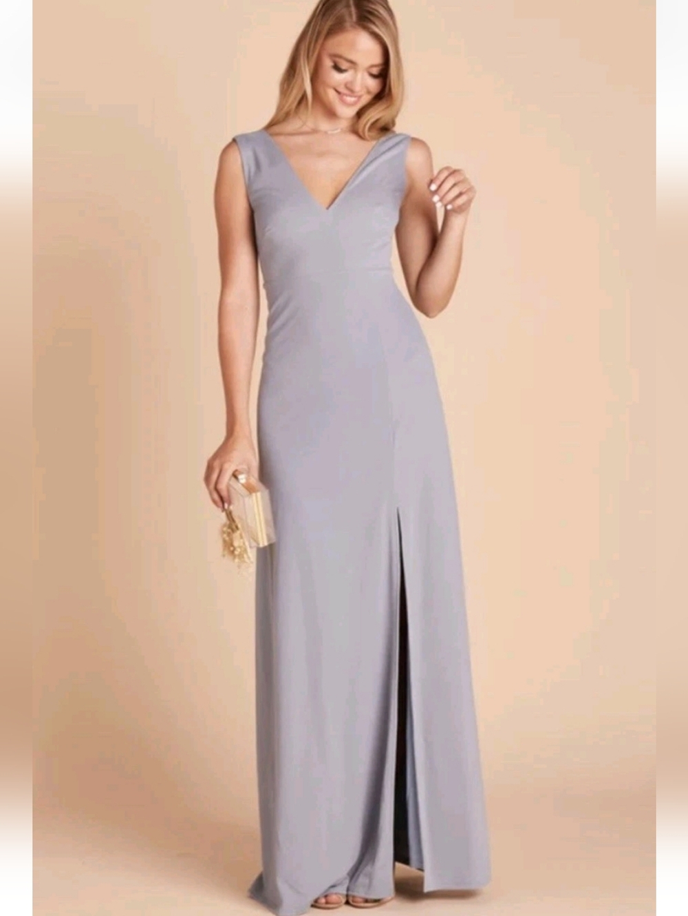 Birdy Grey Dusty Blue Shamin Dress In Crepe